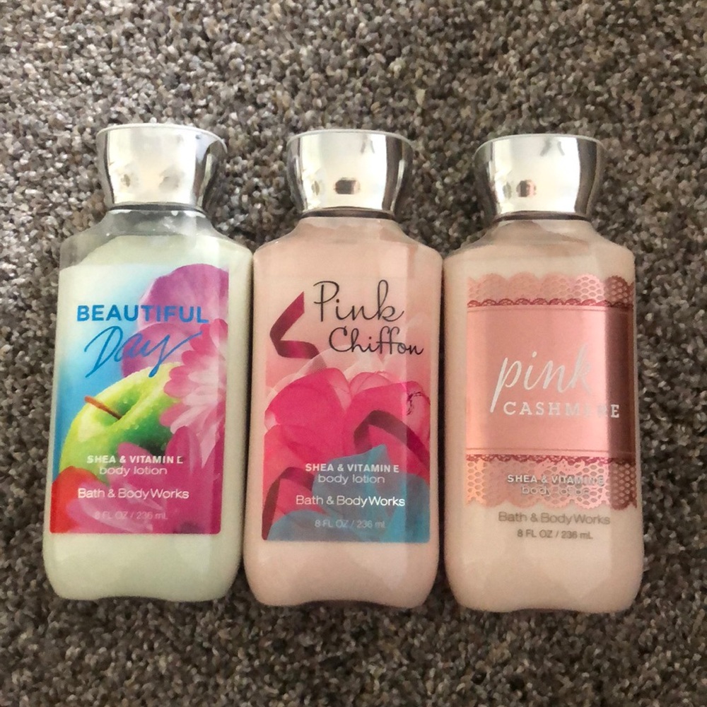 Bath & Body works lotions.